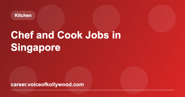Chef and Cook Jobs in Singapore