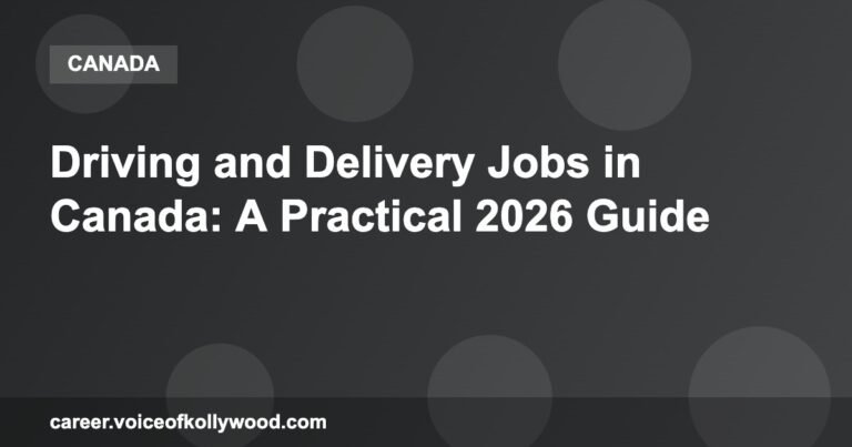 Driving and Delivery Jobs in Canada: A Practical 2026 Guide