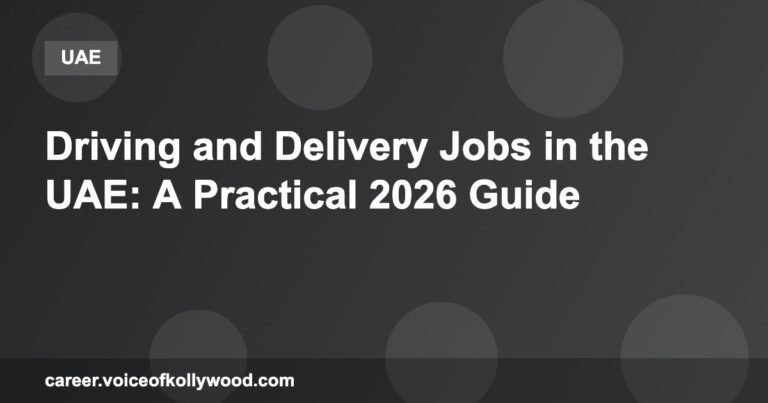 Driving and Delivery Jobs in the UAE: A Practical 2026 Guide