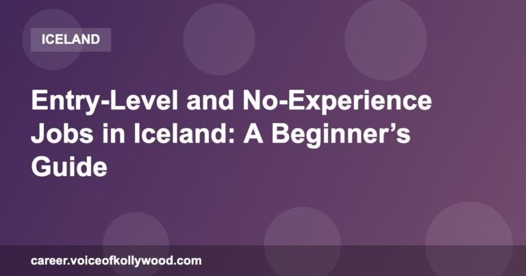 Entry-Level and No-Experience Jobs in Iceland: A Beginner’s Guide