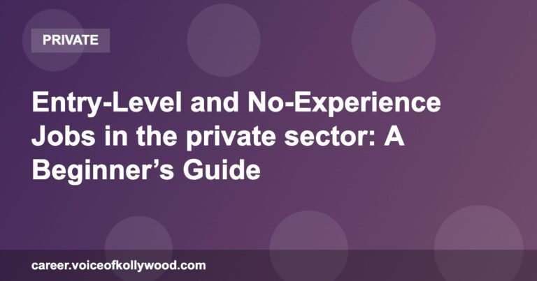 Entry-Level and No-Experience Jobs in the private sector: A Beginner’s Guide