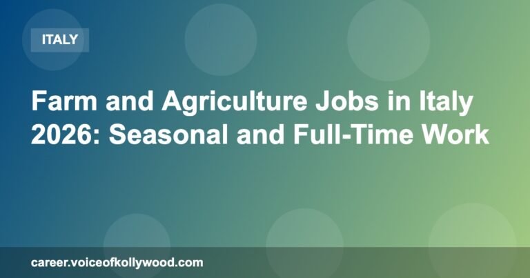Farm and Agriculture Jobs in Italy 2026: Seasonal and Full-Time Work