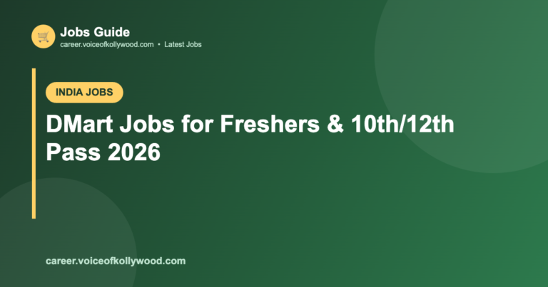 DMart Jobs for Freshers & 10th/12th Pass 2026