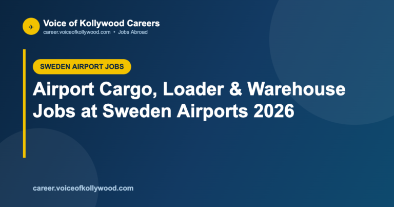 Airport Cargo, Loader & Warehouse Jobs at Sweden Airports 2026