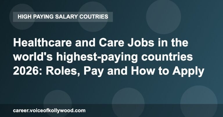Healthcare and Care Jobs in the world’s highest-paying countries 2026: Roles, Pay and How to Apply